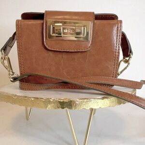 VIKTOR ALFARO Brown Leather Crossbody Purse
